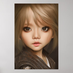 Cute ansikte, stor flicka i öga småbarn 2 poster