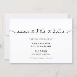 Cute-anslutning av hjärtteckensnitt spara datumet