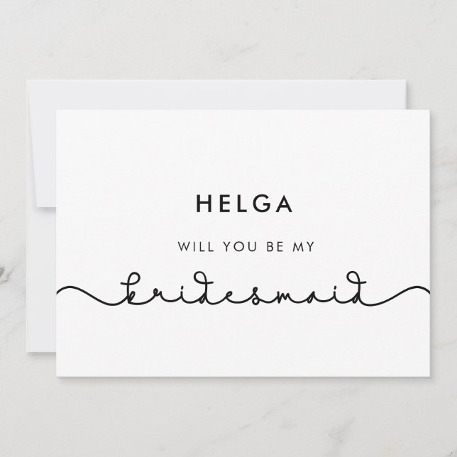 Cute-anslutning mellan hjärtteckensnitt Bridesmaid Inbjudningar (Framsida)