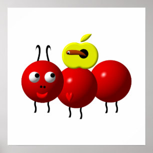 Cute Ant med äpple Poster