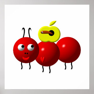 Cute Ant med äpple Poster