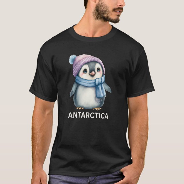 Cute Antarctica Penguin Animal for the Zoo T Shirt (Framsida)