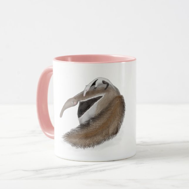 Cute anteater och baby "best morsa ever" mugg (Framsida vänster)