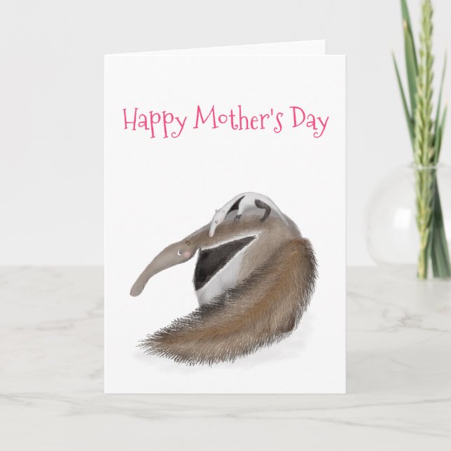 Cute anteater och Mors dag-kortet baby Kort (Framsida)