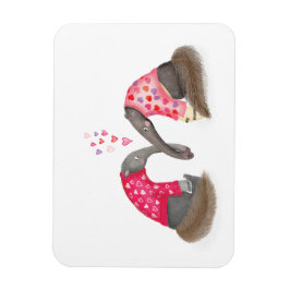 Cute anteaters in love magnet