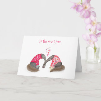 Cute anteaters in love Valentine's Day card Kort