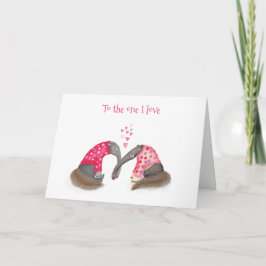 Cute anteaters in love Valentine's Day card Kort