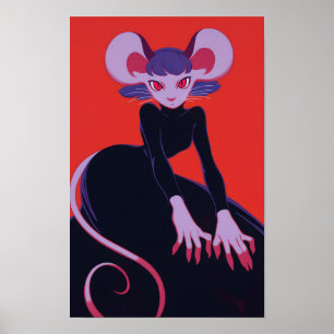 Cute Anthro Råtta Poster