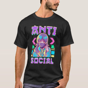 Cute Anti-Social Vaporwave Anime Girl japan An T Shirt