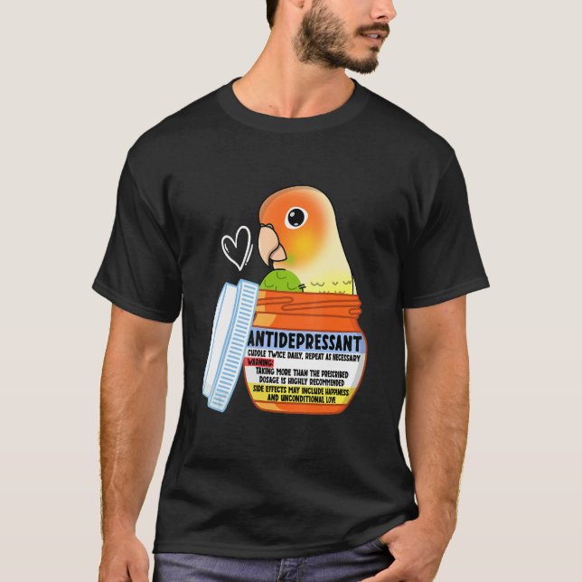 Cute Antidepressant Parrot I Green Cheek Pineapple T Shirt (Framsida)