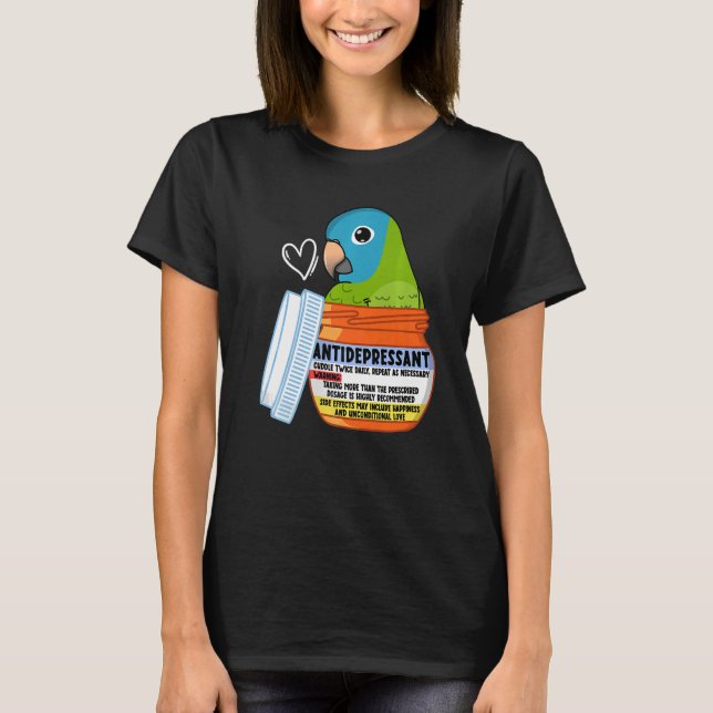 Cute Antidepressive Parrot I blåkrökt konure P T Shirt (Framsida)