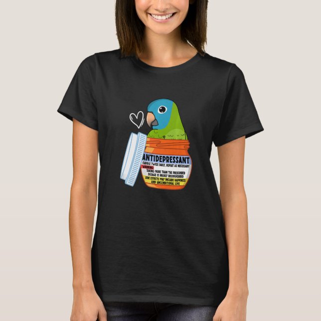 Cute Antidepressive Parrot I blåkrökt konure P T Shirt (Framsida)