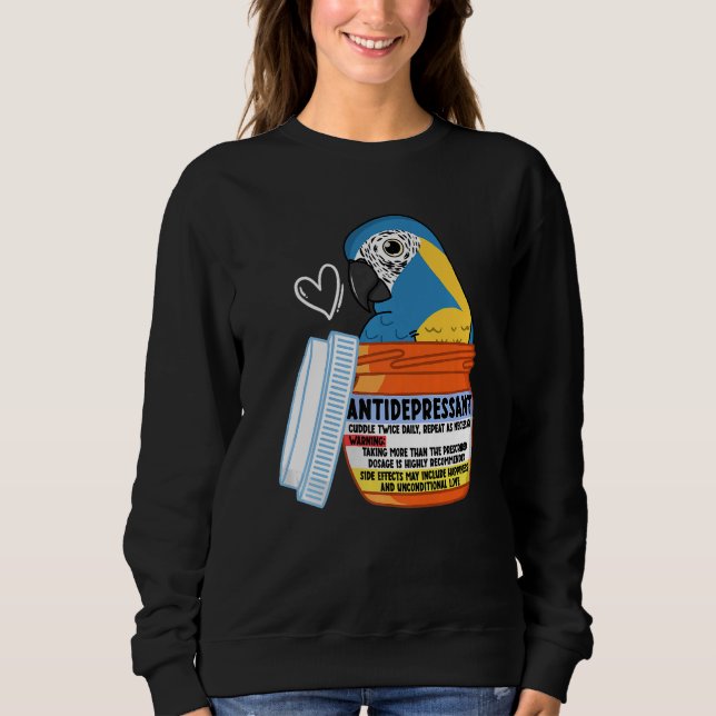 Cute Antidepressive Parrot I Blue-thrope Macaw T Shirt (Framsida)