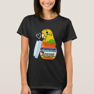 Cute Antidepressive Parrot I Gult Budgie Budgeri T Shirt