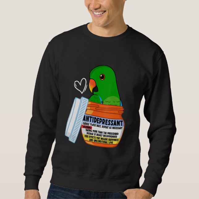 Cute Antidepressive Parrot I Male Eclectus Lång Ärmad Tröja (Framsida)