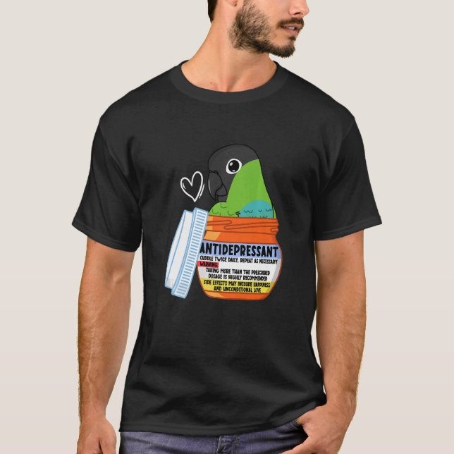 Cute Antidepressive Parrot I Nanday Conure T Shirt (Framsida)