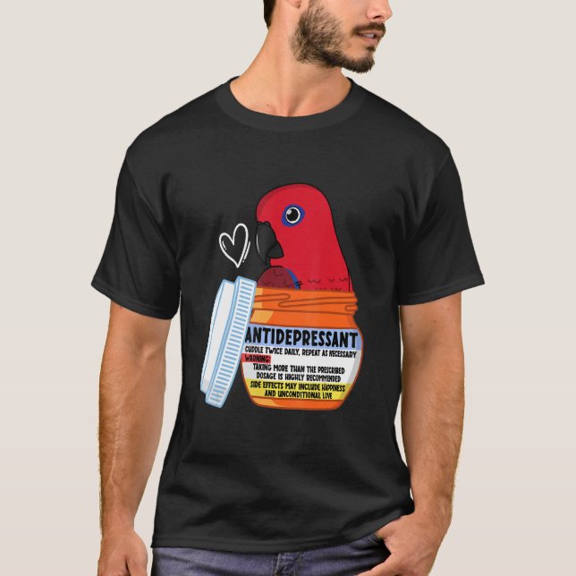 Cute Antidepressivt papegoja I Female Eclectus T Shirt (Framsida)