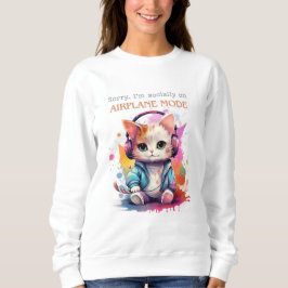 Cute Antisocial Cat White Sweatshirt T Shirt