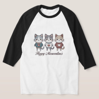 Cute Antropomorfa katter med hjärta T- skirt T Shirt