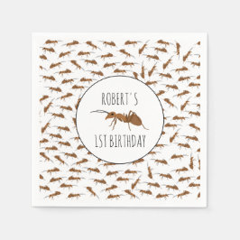 Cute Ants Mönster eget namn Barns födelsedag Party Pappersservett