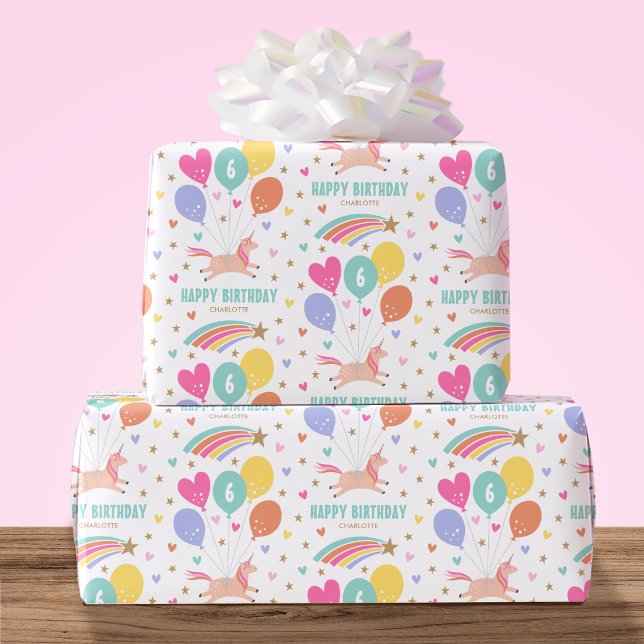 Cute any age Grattis på födelsedagen Unicorn Kids  Presentpapper (Skapare uppladdad)