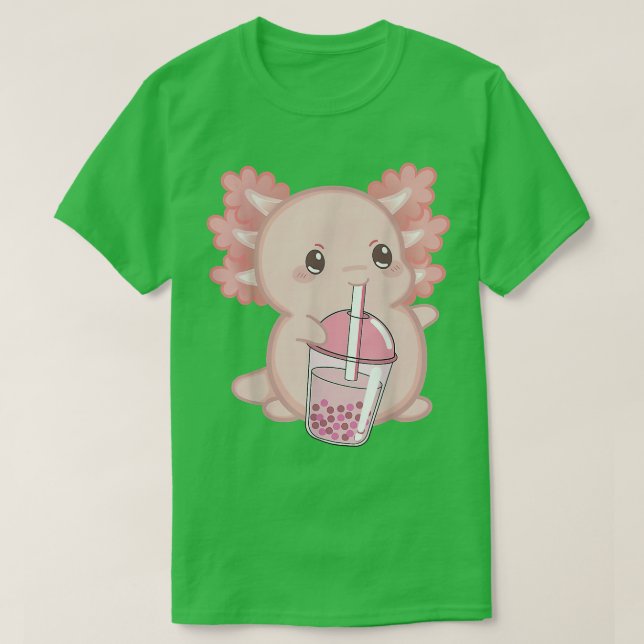 Cute Aolotl Japanska jordgubbsbär Mjölk Rosa Ka T Shirt (Design framsida)