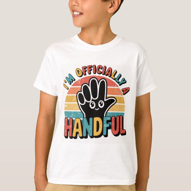 Cute Apparel for Boy Girl 5:e Födelsedagsfesten Fu T Shirt (Framsida)