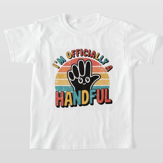 Cute Apparel for Boy Girl 5:e Födelsedagsfesten Fu T Shirt (Laydown)