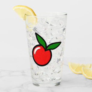 Cute Apple Cherry Red Fruit Roligt Kitchen Tecknad Glaskopp