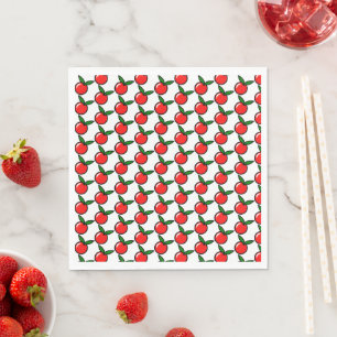Cute Apple Cherry Red Fruit Roligt Kitchen Tecknad Pappersservett