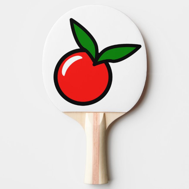 Cute Apple Cherry Red Fruit Roligt Kitchen Tecknad Pingisracket (Framsidan)