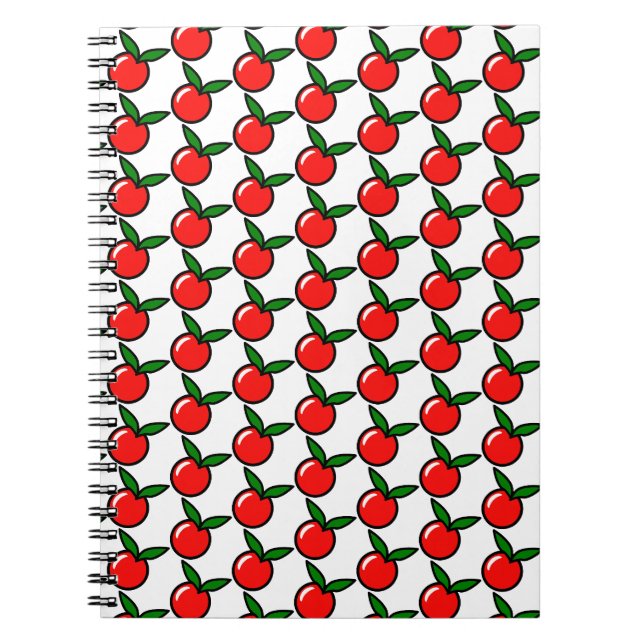 Cute Apple eller Cherry, Roligt Kitchen Fruit Teck Anteckningsbok (Framsidan)
