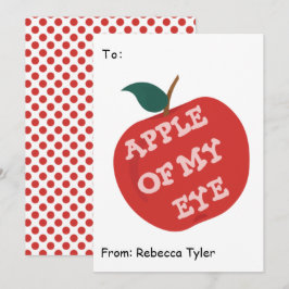 Cute Apple från mitt Öga-klassrum Valentines day Julkort