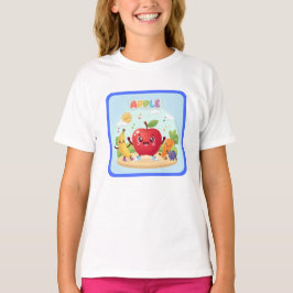 Cute Apple Friends Kids Illustration T Shirt