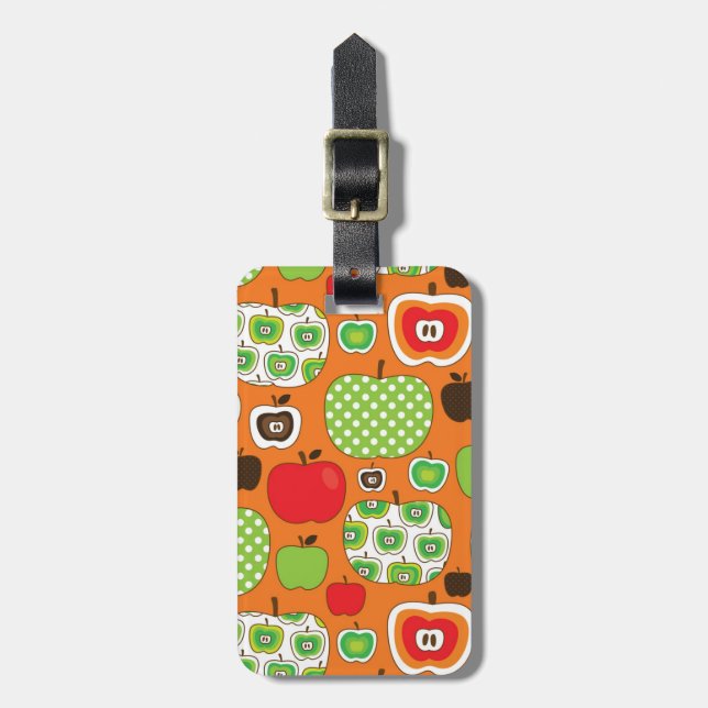 Cute Apple-illustration mönster Bagagebricka (Vertikal Framsida)