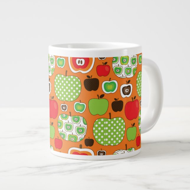 Cute Apple-illustration mönster Jumbo Mugg (Framsida höger)