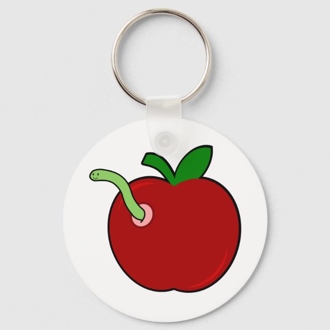 Cute Apple med Mask Nyckelring (Framsida)