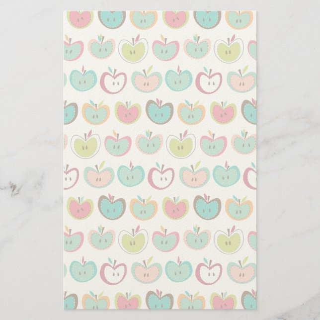 Cute Apple mönster Brevpapper (Framsida)