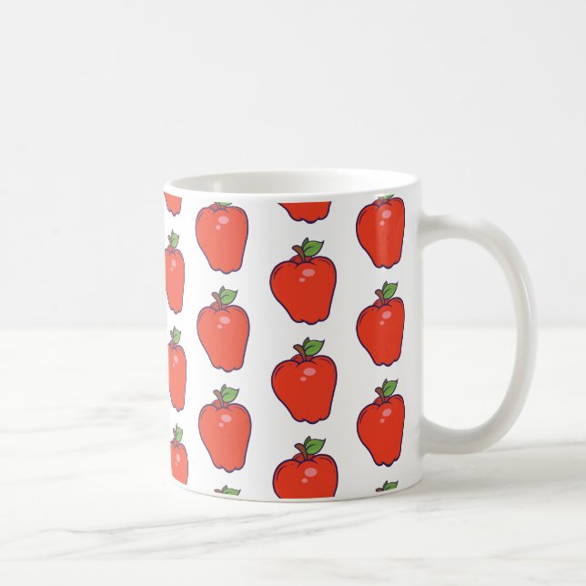 Cute Apple Mönster Kaffemugg (Höger)