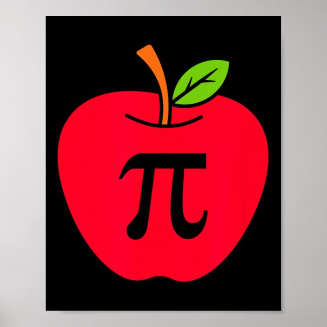 Cute Apple Paj Lycklig Pi Day Math Lärare Poster (Framsidan)