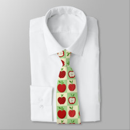 Cute Apple Pattern Green Fall Check Farmhouse Slips