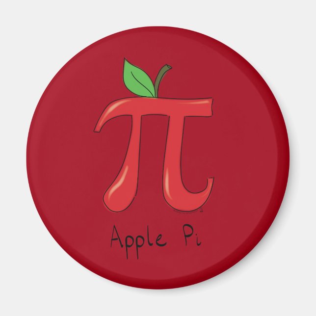 Cute Apple Pi Symbol Math Teacher Magnet (Framsidan)