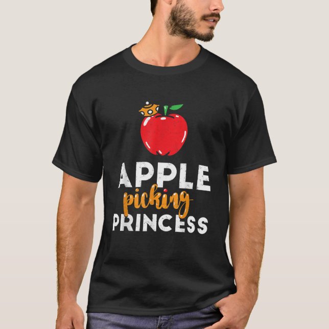 Cute Apple Picking Princess for Småbarn och Girls T Shirt (Framsida)