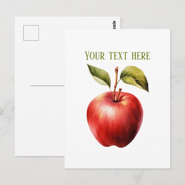 Cute apple vendors customizable  vykort (Fram/baksida)