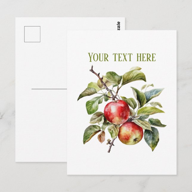 Cute apple vendors customizable  vykort (Fram/baksida)