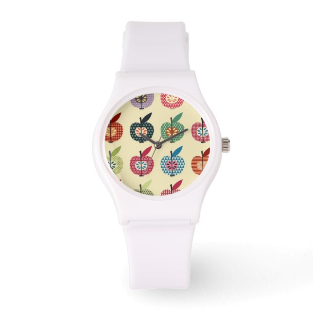 Cute Apples in Retro Stil Armbandsur (Framsida)