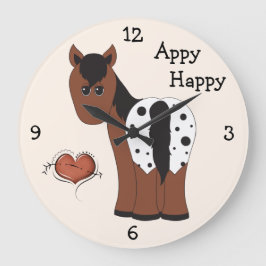 Cute Appy Lycklig Blanket Appaloosa Horse Stor Klocka