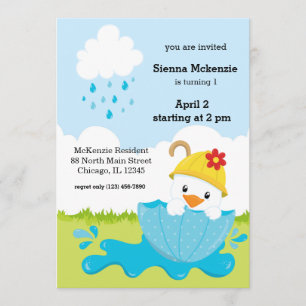 Cute April Showers Inbjudningar