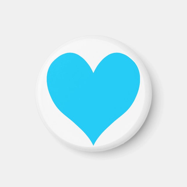 Cute Aqua Blue Heart Magnet (Framsidan)