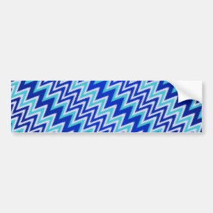 Cute aqua blue zigzag rand bildekal
